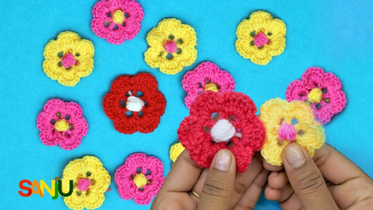 Simple and easy crochet flower for beginners YouTube