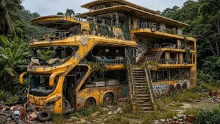 π οΈβ¨We Turned a 100-Year-Old Bus πinto a Jungle Paradise π΄πΊ