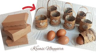 Membuat Keranjang Telur Maulid Dan Aqiqah Dari Kotak Bekas || Wadah Telur Maulid