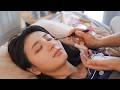 ASMR ベッドの中で寝たままメイクアップ (フェイシャルマッサージ付き)
