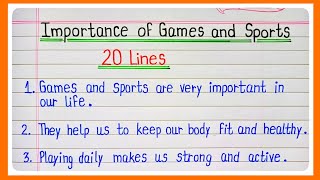 20 Lines On Importance Of Games And Sports l Essay on benefits Of Games l Essay On Value Of Games l screenshot 2