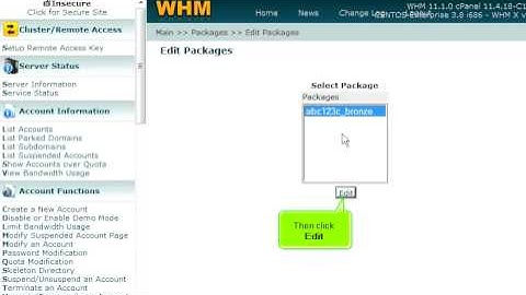 Hostsary.com Tutorials Video for WHM - How to edit or delete hosting packages in WHM