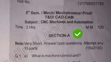 HSBTE Diploma ME 5th Sem CMA Question Paper