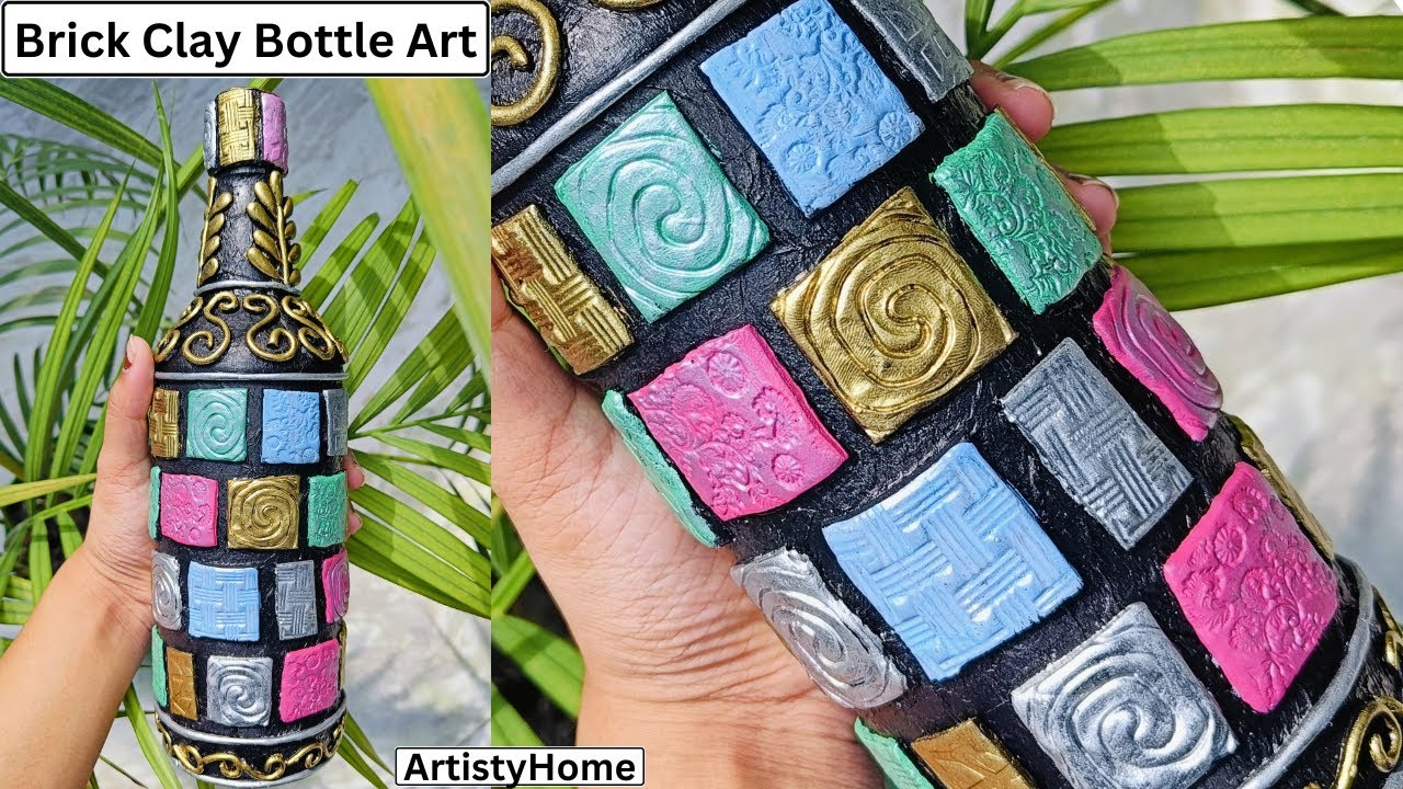 Brick Clay Bottle Art | Antique Glass Bottle Art