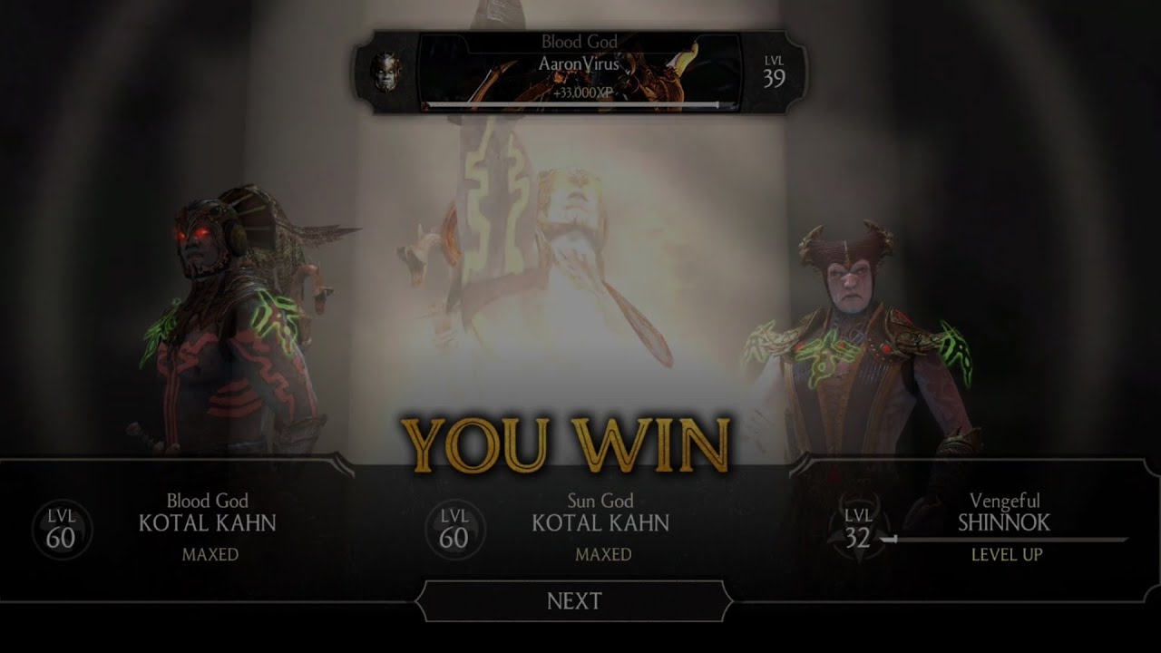 Mkx Mobile Sun God Kotal Kahn Klassic Victory Stance(The Coolest I've Got So Far!!!!!)