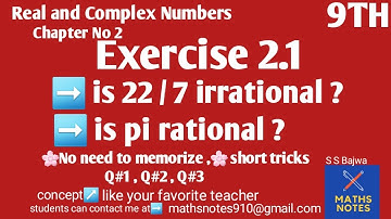 Class 9th Maths Chapter No 2 | Rational and Irrational Nobs | Ex#2.1, Q#1,Q#2,Q#3 9th maths