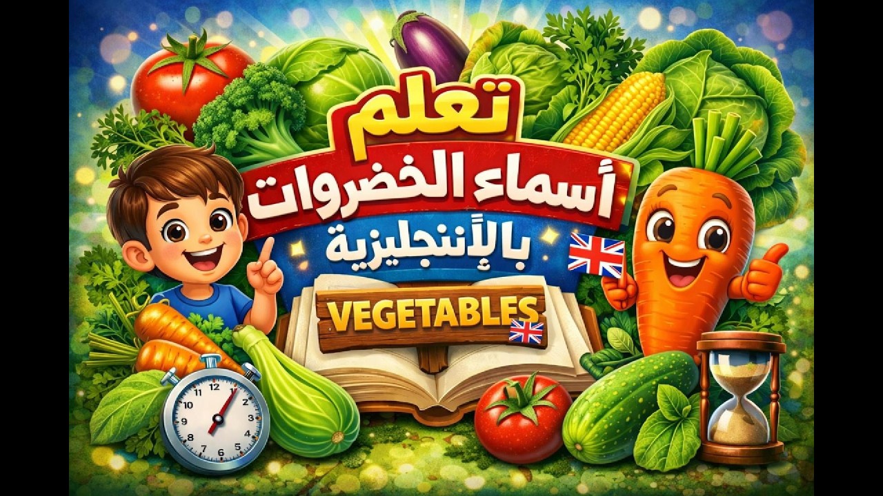 درس ممتع: أسماء الخضروات بالإنجليزية للأطفال والكبار 🥦🍅من الصفر حتى الاحتراف
