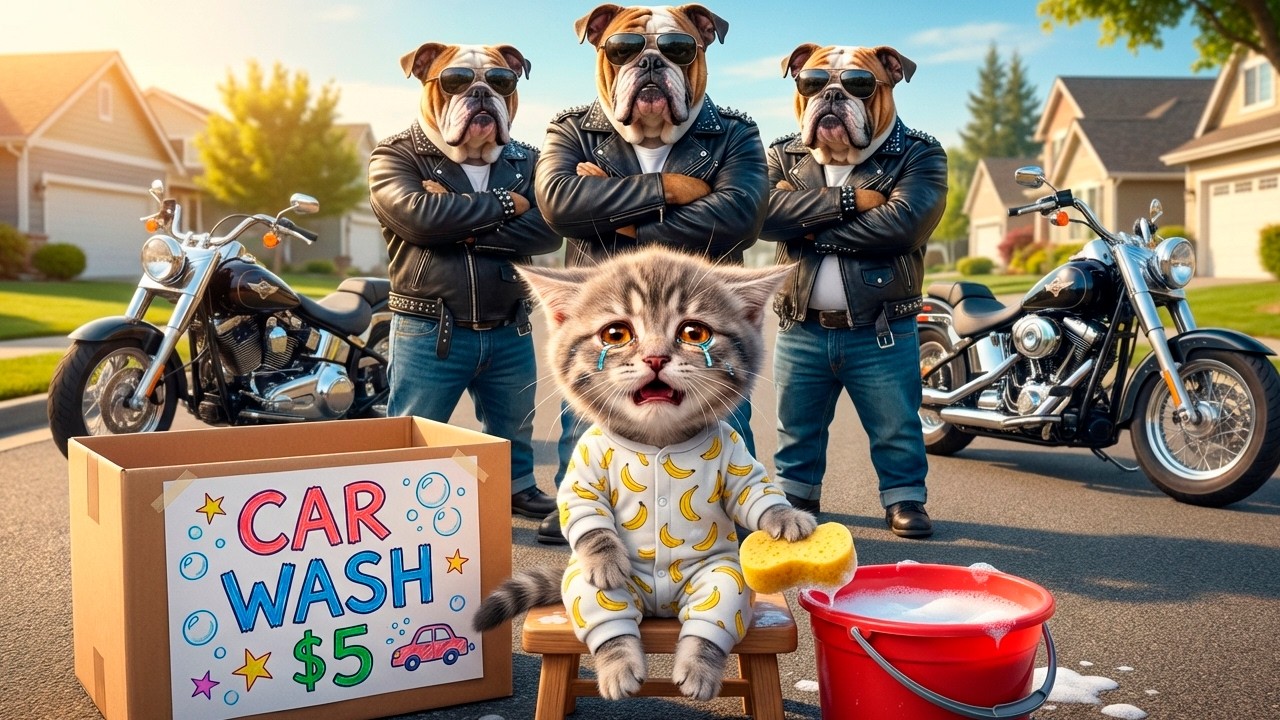 Tiny Kitten Just Wanted a Skateboard... Then BIKERS Showed Up! 😭🏍️