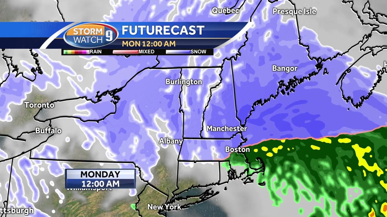 Hour-by-hour: Track the nor'easter Sunday and Monday - YouTube