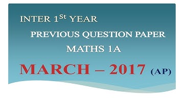 2017 - March(AP)||Maths 1A||inter first year||previous question paper