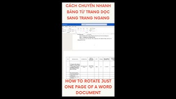 Cách chuyển nhanh bảng từ trang dọc sang trang ngang trong Word #shorts