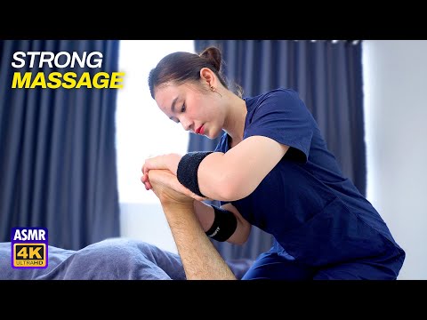 ASMR 🔥 I Tried a Strong Massage at Home for Relaxing! (Back, Legs, Hand massage and Stretching)