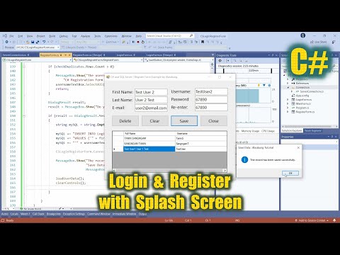 C# and SQL Server - How to Create a Complete Login and Registration System with Splash Screen