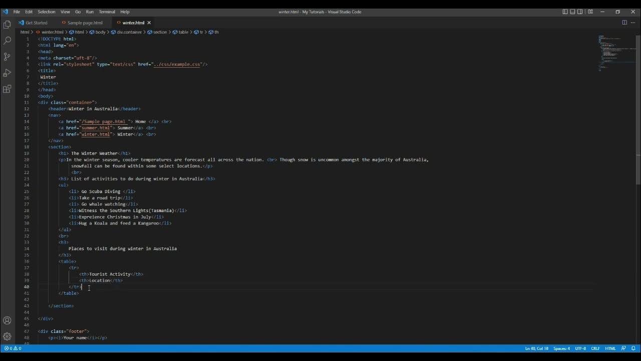 Adding Lists and tables to our webpage. - YouTube