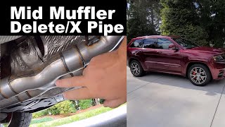 2017 Jeep Grand Cherokee SRT Mid Muffler Delete to 3 inch X pipe. Idle, WOT, Flybys, Revs