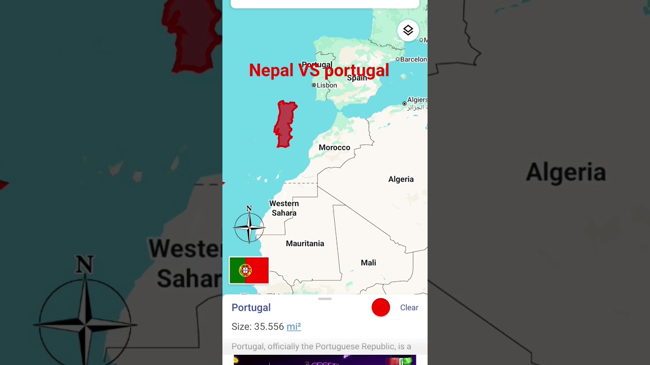 Nepal VS Portugal size comparison..🗺️ 