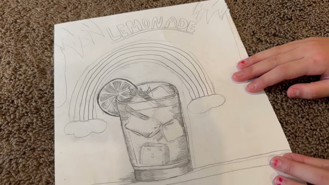 Cool Lemonade Drawing with Just a Pencil 🍋 | Easy Art & Craft Tutorial