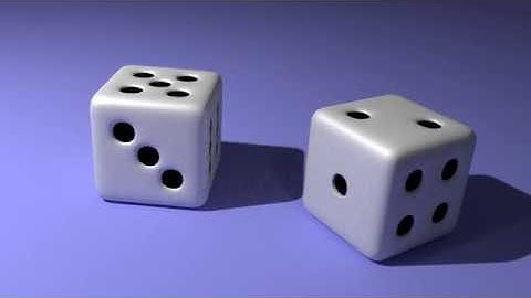Dice Animation with Blender, rolling a 7 with two six sided dice