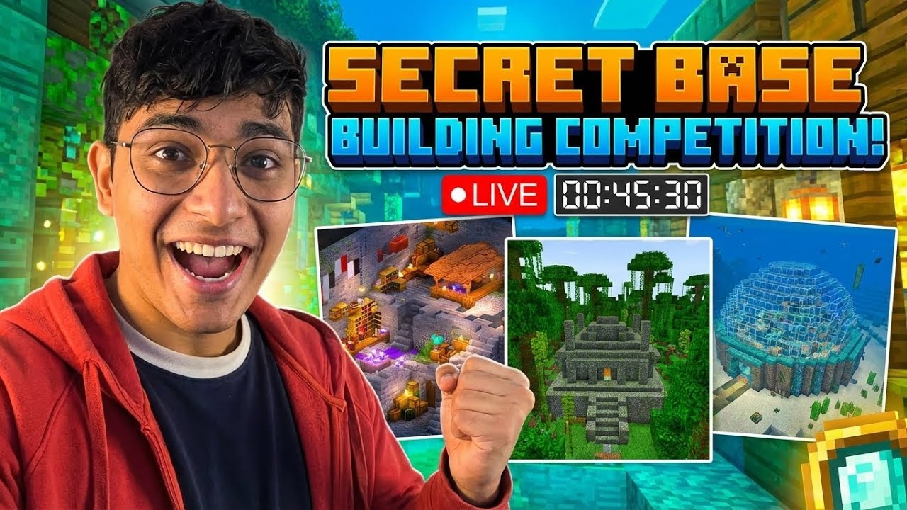 Ultimate Secret Base Building Challenge! Minecraft Public SMP live!