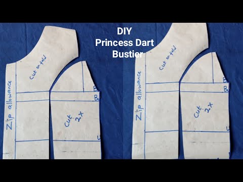 Como cortar a volta de uma princesa Dart bustier // DIY //