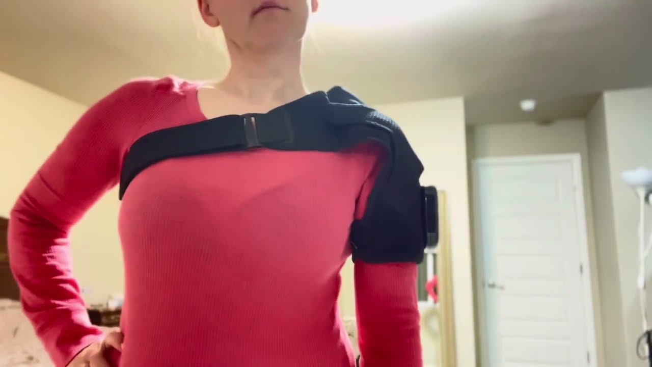 Heated shoulder massager