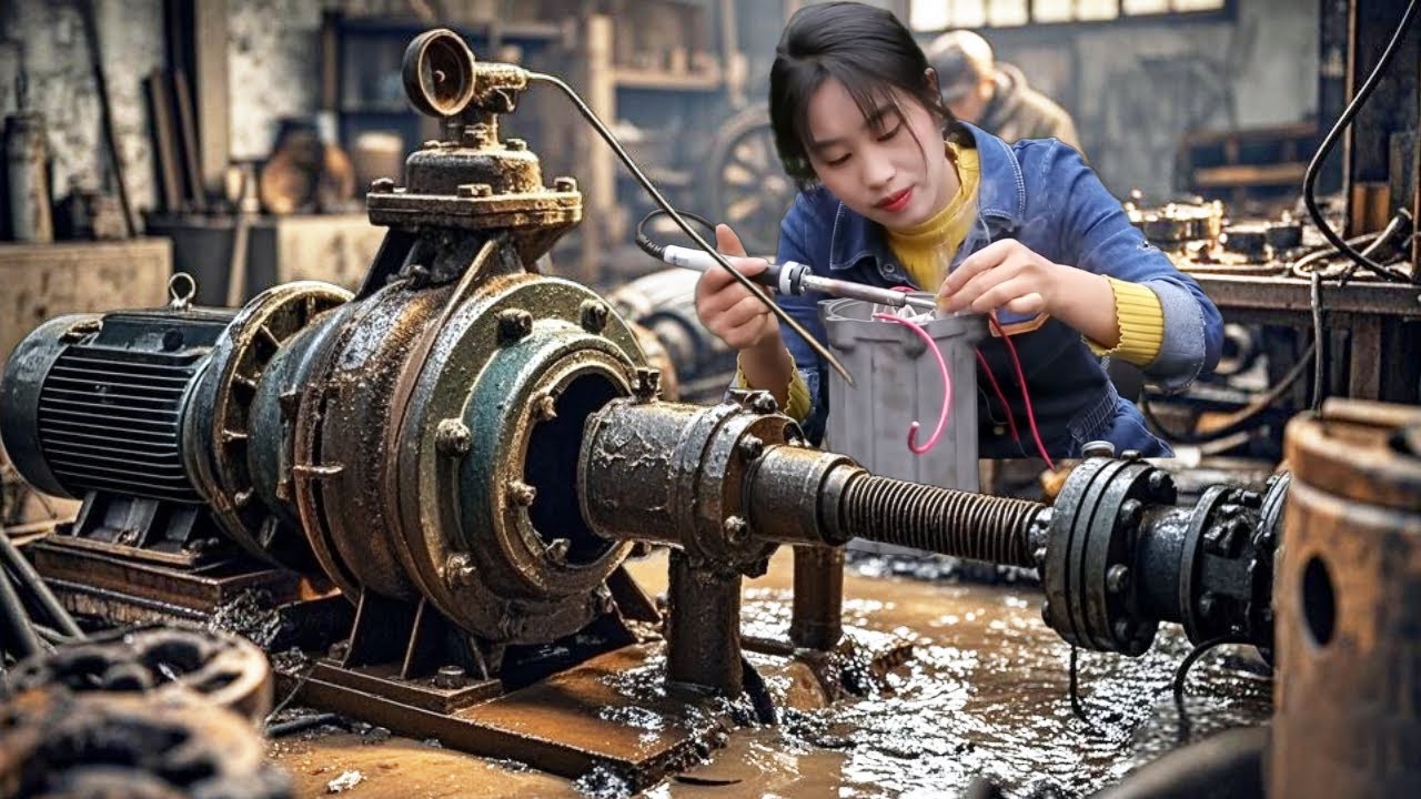 💡天才女孩修复镇里医院的污水泵，进水短路烧坏了，2天时间解决病人难题！A gifted girl repairs the sewage pump at the town hospital!