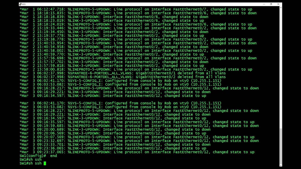 SSH on a Cisco switch