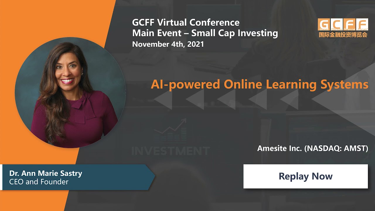 AI-powered Online Learning Systems - Amesite Inc. (NASDAQ: AMST) Presents  at GCFF - YouTube