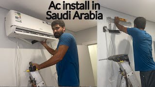 Split AC Installation in Saudi Arabia | Ac Install Underground Piping Complete Tutorial