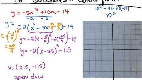 Pre-Calculus 20 - Analyzing Quadratic Functions - 6 - Quadratics in General Form