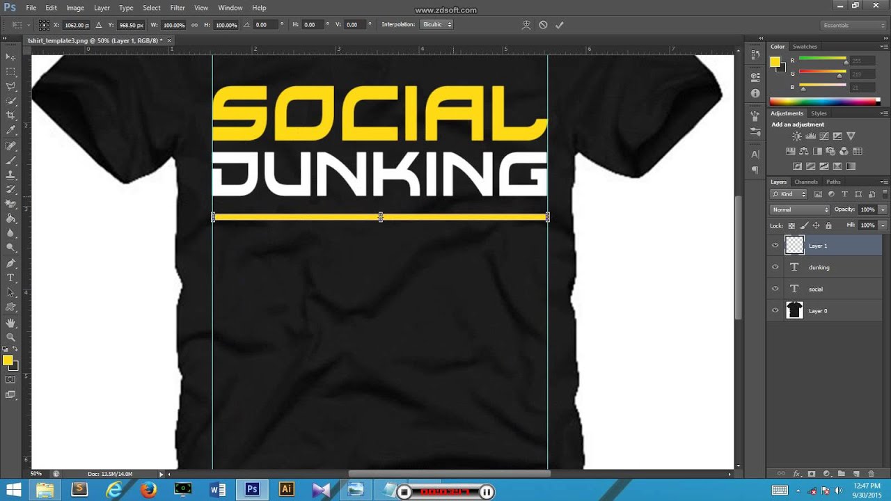 How To Make A Tshirt Design By Adobe Photoshop CS6 - YouTube