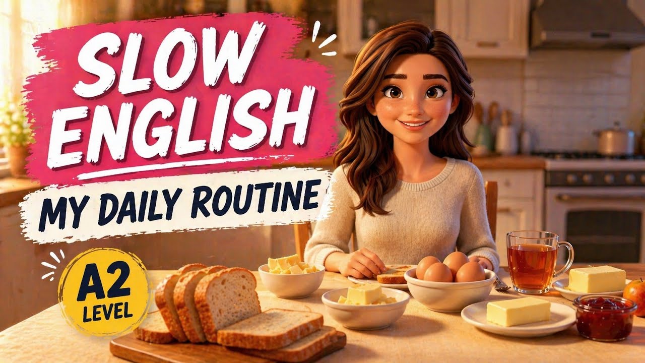 My Daily Routine in English | A2 Level Speaking Practice (Slow & Easy ...