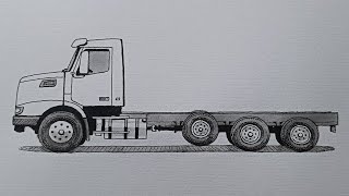 How to draw a Volvo Truck step by step