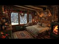 🔴Winter Sleep Cabin | Hypnotic Fireplace Crackles and Snowfall Ambience for Peaceful Rest 🔥❄️