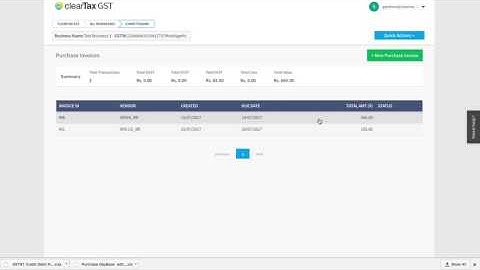 How to View all purchase invoices in ClearTax GST