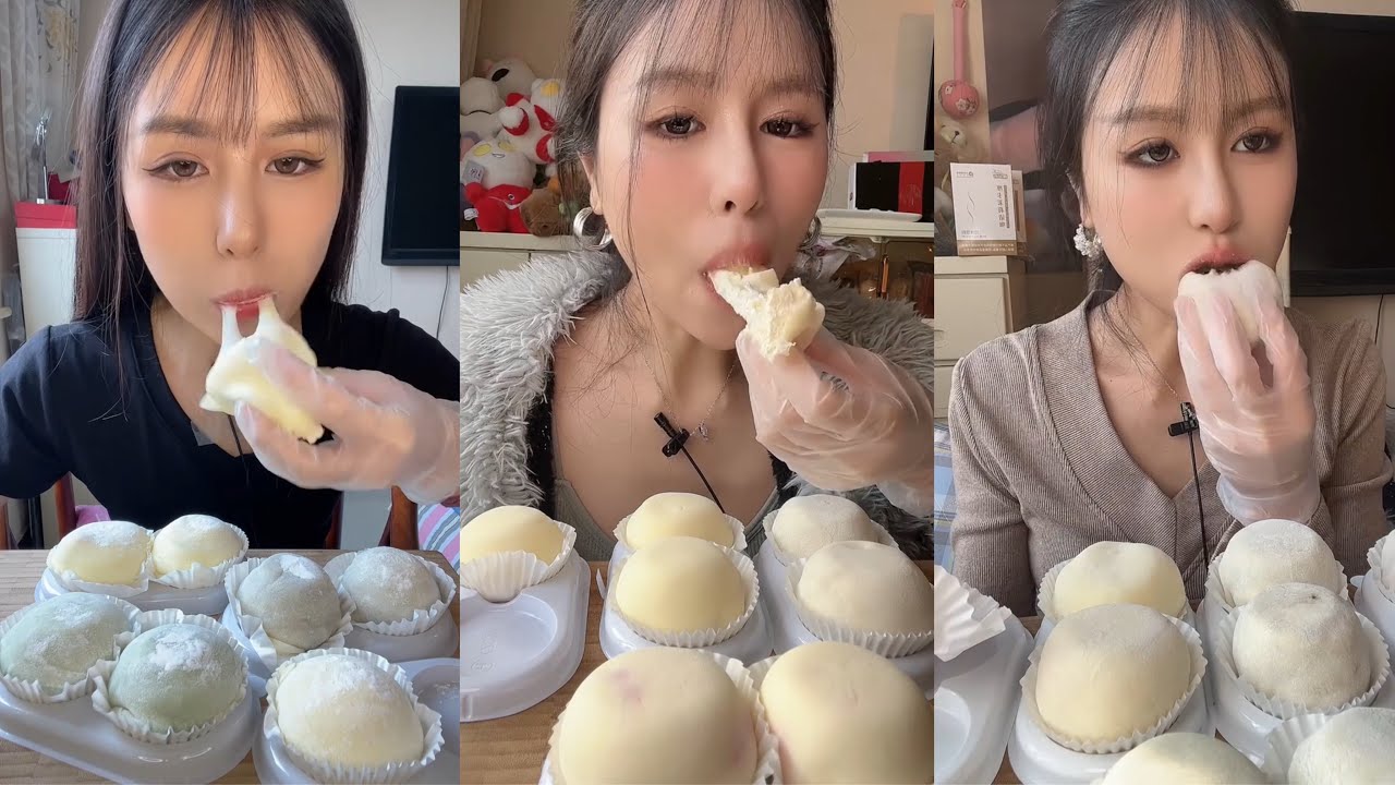 ASMR MUKBANG - MUKBANG SOUND - WHITE MOCHI PARTY