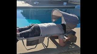 Minndudu Tanning Chair with Canopy, Protect Your Head and Face While Tanning