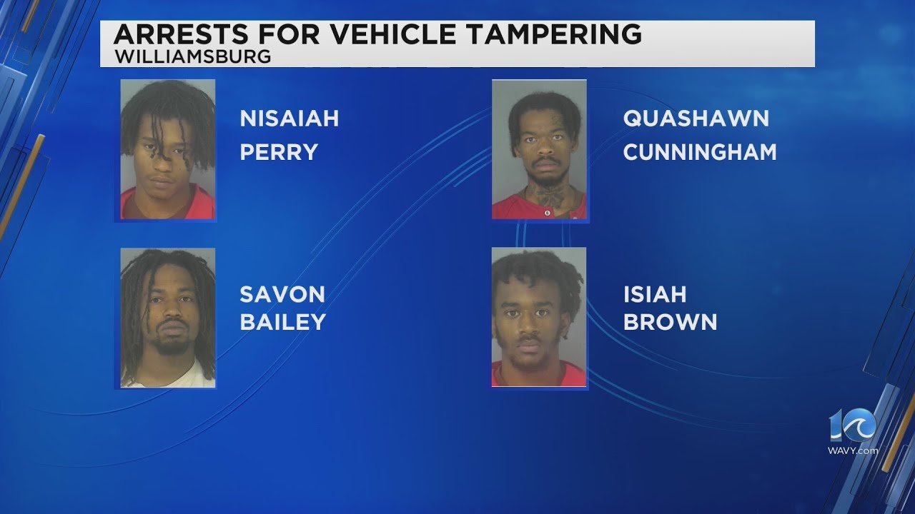 Police 4 men, 1 juvenile arrested in connection with vehicle tampering