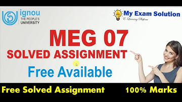 MEG 07 Indian English Literature | Solved Assignment 2019-2020 | Free Available