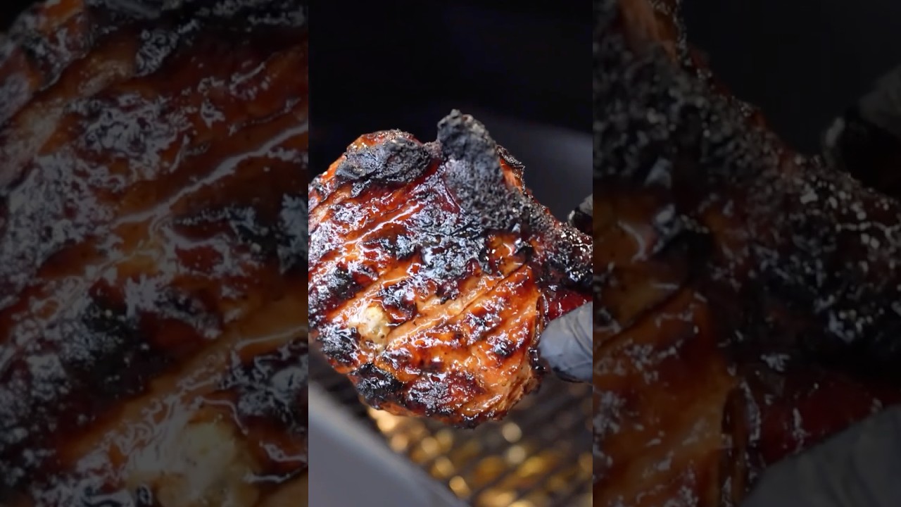 Копчение толстых свиных отбивных на пеллетном гриле | Толстые отбивные