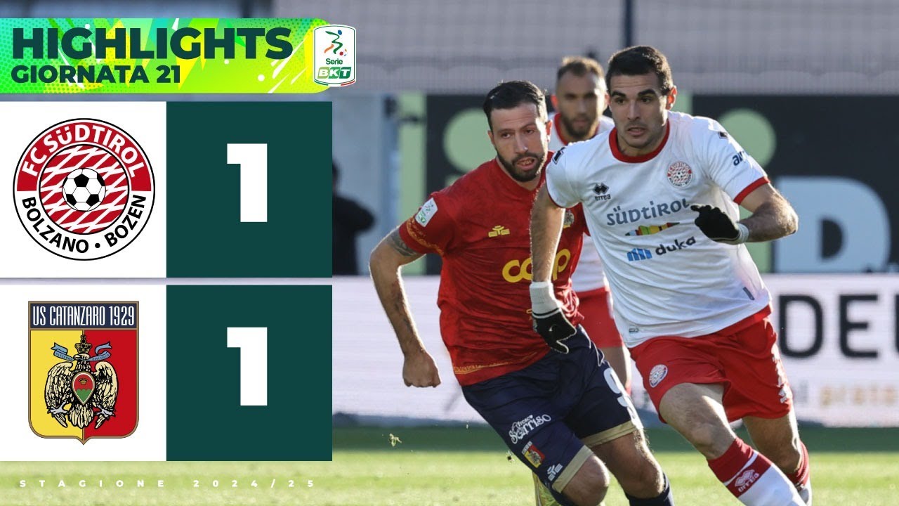 Südtirol-Catanzaro 1-1 |  PYYHTIÄ risponde a BONINI. Decisivo PIGLIACELLI  | HIGHLIGHTS Serie BKT