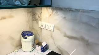 Kitchen overhead cabinet and Base cabinet with stone fixing