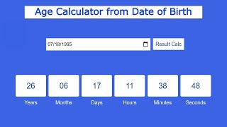 JavaScript Age Calculator | How to Calculate age in JavaScript | JavaScript Age Calculator screenshot 5