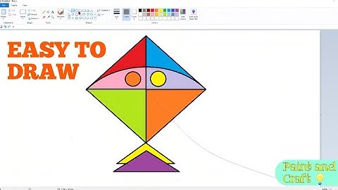 EASIEST WAY TO DRAW A KITE 🪁 IN MS PAINT 🎨.