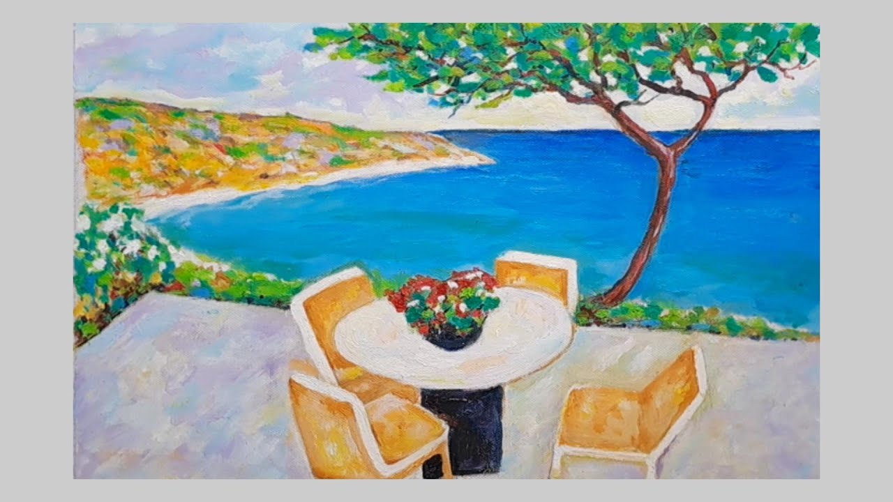 #30 a beautiful seascape painting