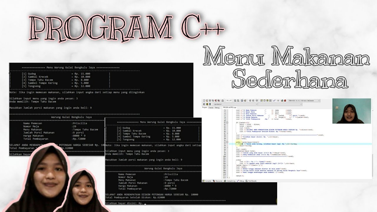 PROGRAM MENU MAKANAN SEDERHANA DAN CARA PEMESANANNYA || PROJECT ...