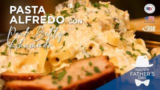 Pasta Alfredo Con Pork Belly Ahumado