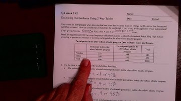Evaluating Independence Using 2 Way Tables
