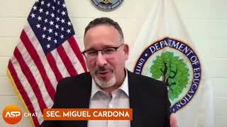 Chris Evans & Mark Kassen with Miguel Cardona