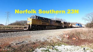 NS 23N at Lumber with Union Pacific Power 8759, 7365